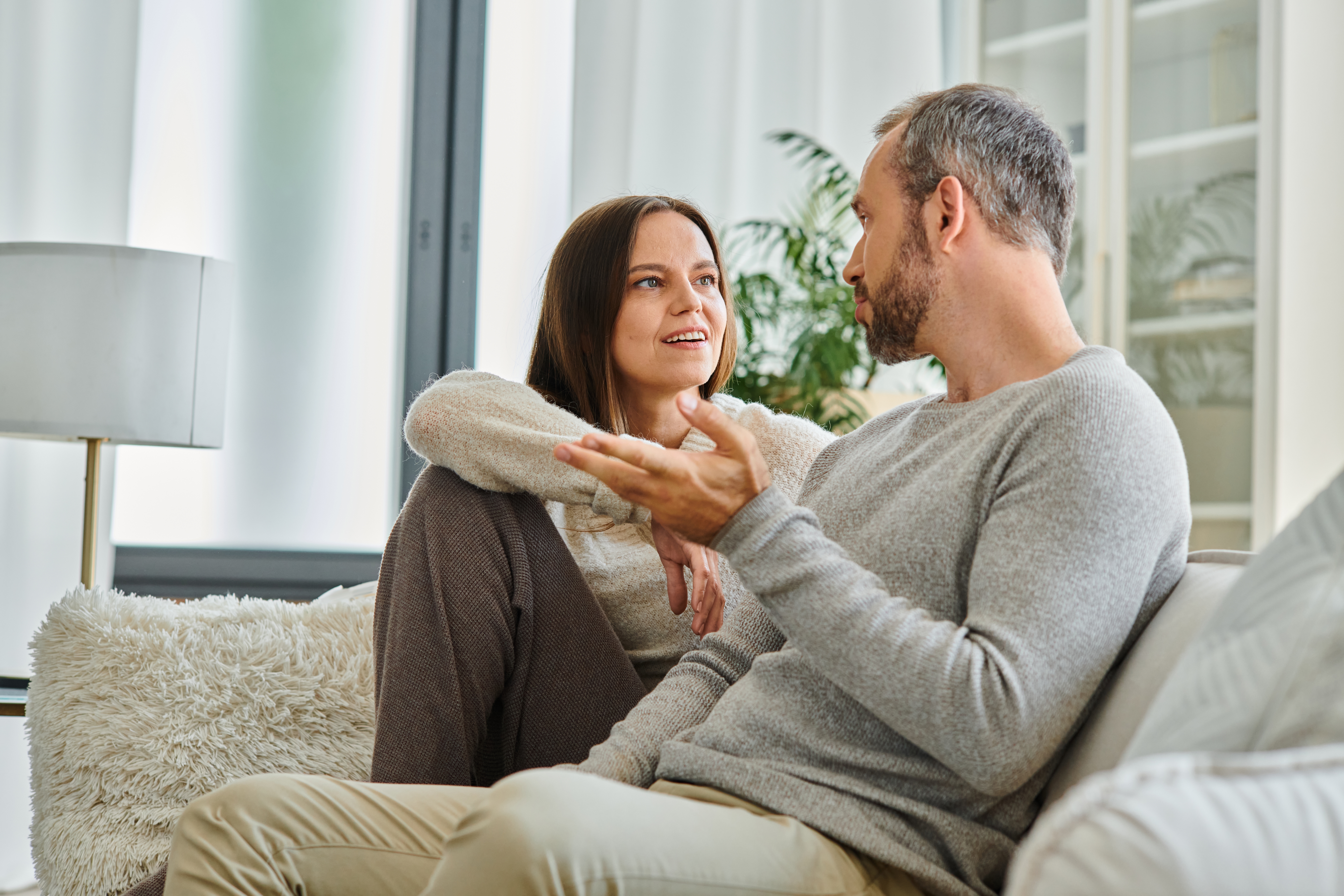Couple with mismatched desire talking about how to initiate better